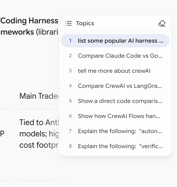 The Smart Scrollbar floating beside a Gemini conversation